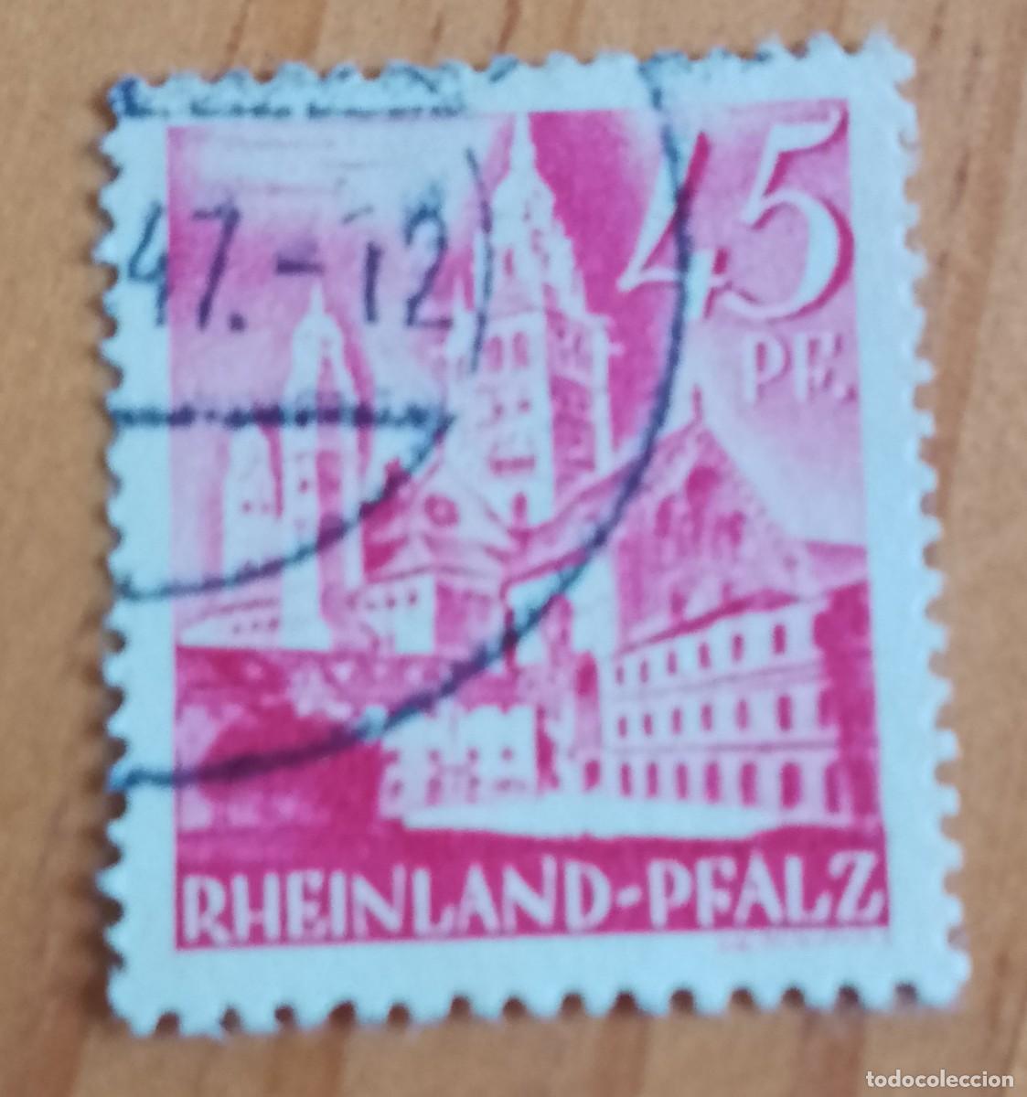 Sellos: ALEMANIA - V/F 45 PF. - ARQUITECTURA, RHEINLAND-PFALZ