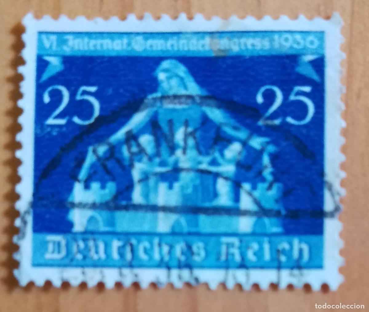 Sellos: ALEMANIA - V/F 25 - A&Ntilde;O 1936 - CONGDRESO DE LAS CIUDADES