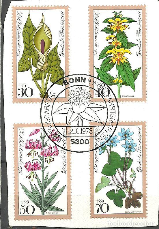 Sellos: ALEMANIA FEDERAL 1978 - MICHEL NRO. 982-85 - USADO - SOBRE PAPEL