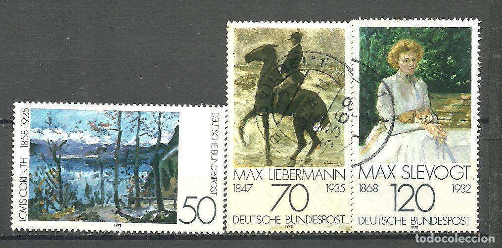 Sellos: ALEMANIA FEDERAL 1978 - MICHEL NRO. 986-88 - USADO - EL 987 TIENE UNA MARCA DE CHARNELA PRONUNCIADA
