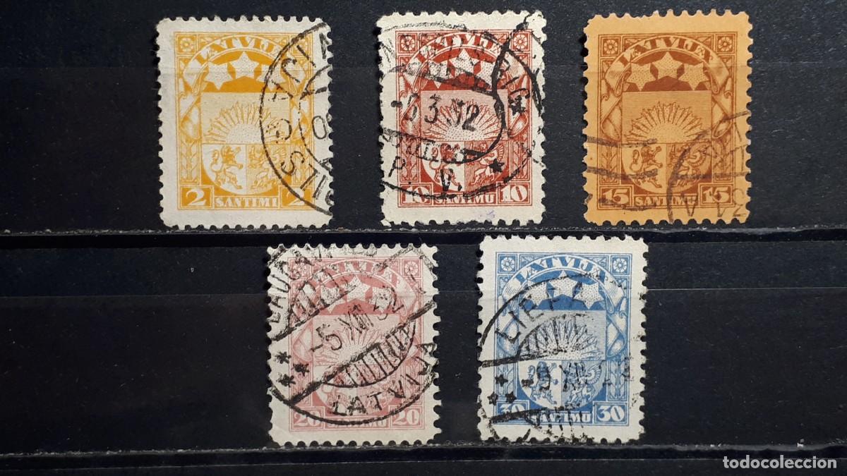 Sellos: LETONIA. A&Ntilde;O 1927-9. &deg;. YVERT 122, 124/7