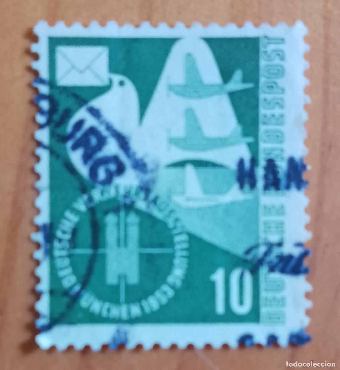 Sellos: ALEMANIA - V/F 10 - A&Ntilde;O 1953, EXPOSICI&Oacute;N DE TRANSPORTES EN MUNICH