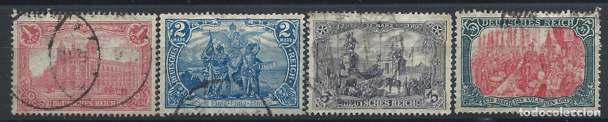 Sellos: Allemagne Empire N&deg;92/95 Obl (FU) 1905/12 - Symboles de l'Empire