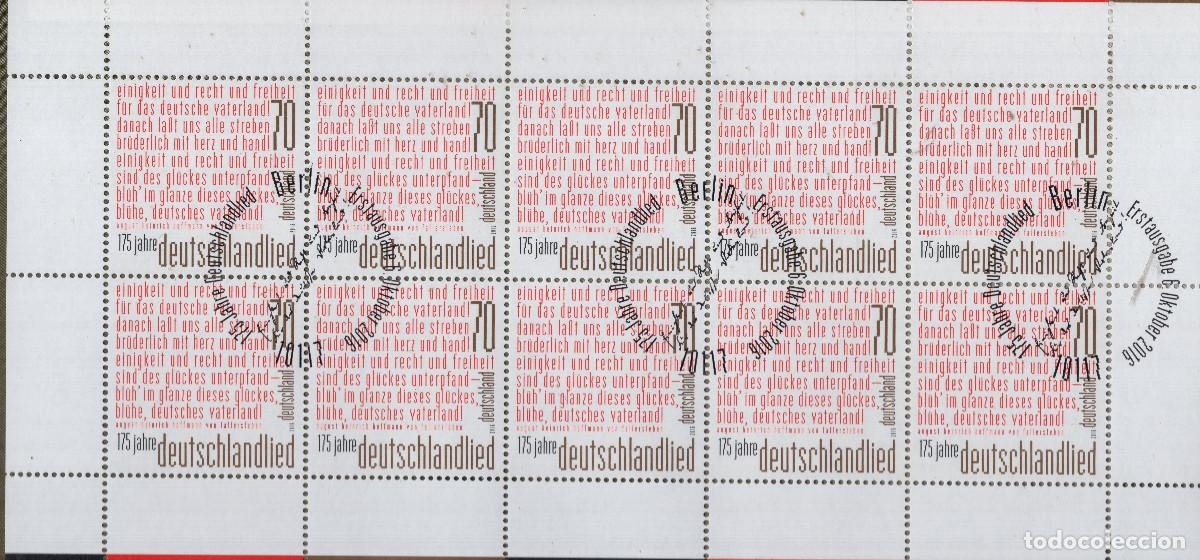 Sellos: ALEMANIA 2016 MINI-SHEET FDC MICHEL DE 3263KB