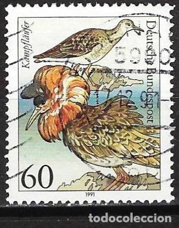 Sellos: Alemania 1991 - Mi 1539 - YT 1367 - Aves : Calidris pugnax