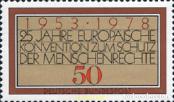 Sellos: 150274 MNH ALEMANIA FEDERAL 1978 25 ANIVERSARIO DE LA CONVENCION EUROPEA DE LOS DERECHOS HUMANOS