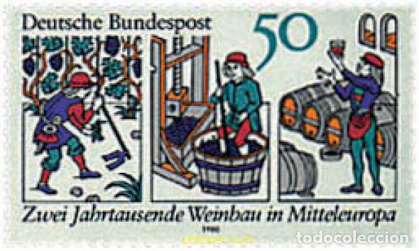 Sellos: 145438 MNH ALEMANIA FEDERAL 1980 BIMILENARIO DE LA PRODUCCION DE VINO EN EUROPA CENTRAL