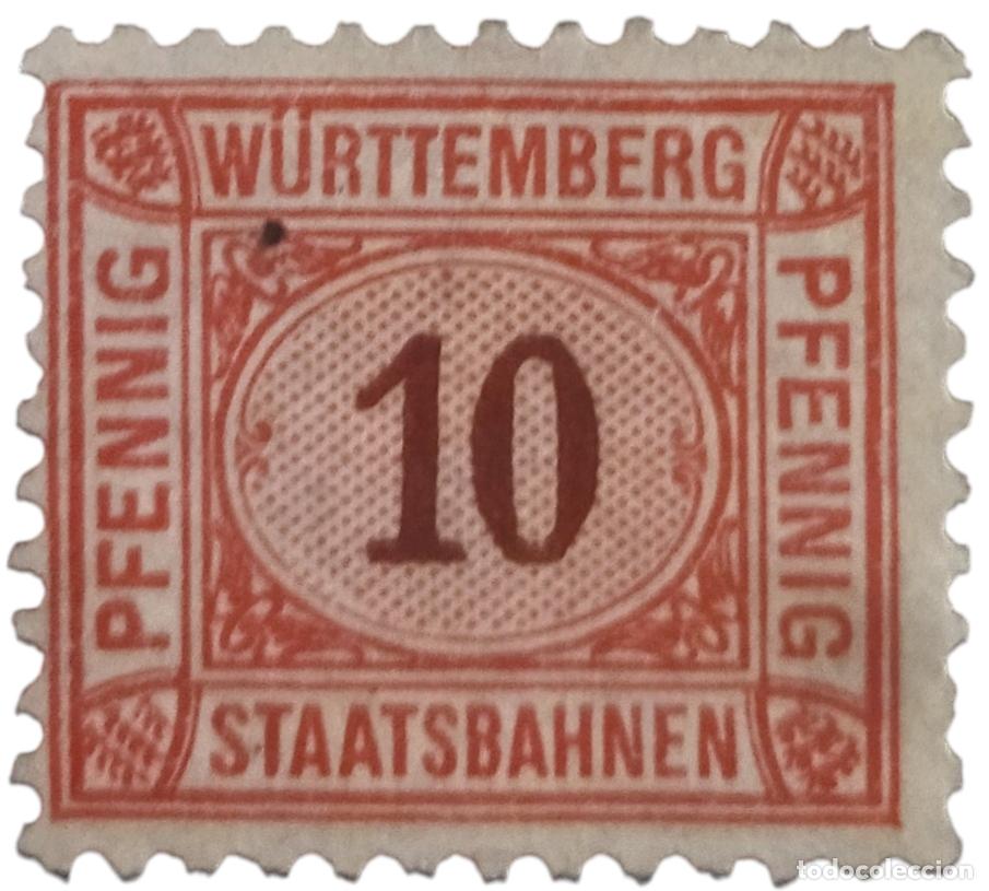 Sellos: ALEMANIA - WURTEMBERG 1907. Sello Fiscal de Ferrocarriles. USADO.