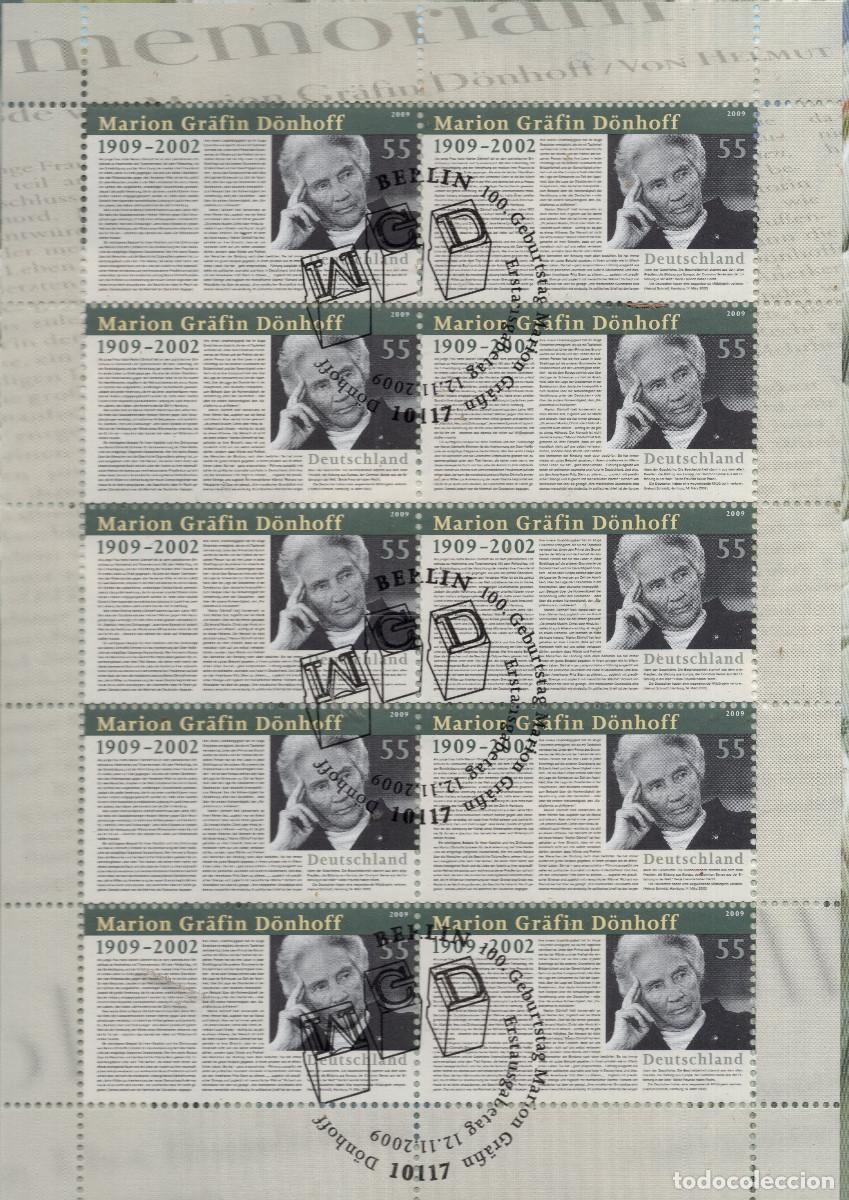 Sellos: ALEMANIA 2009 MINI-SHEET FDC MICHEL DE 2766KB