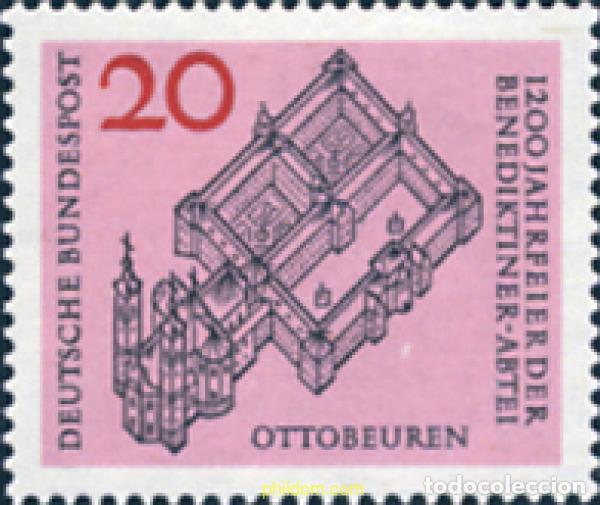 Sellos: 695341 HINGED ALEMANIA FEDERAL 1964 12 CENTENARIO DE LA ABADIA BENEDICTINA DE OTTOBEUREN