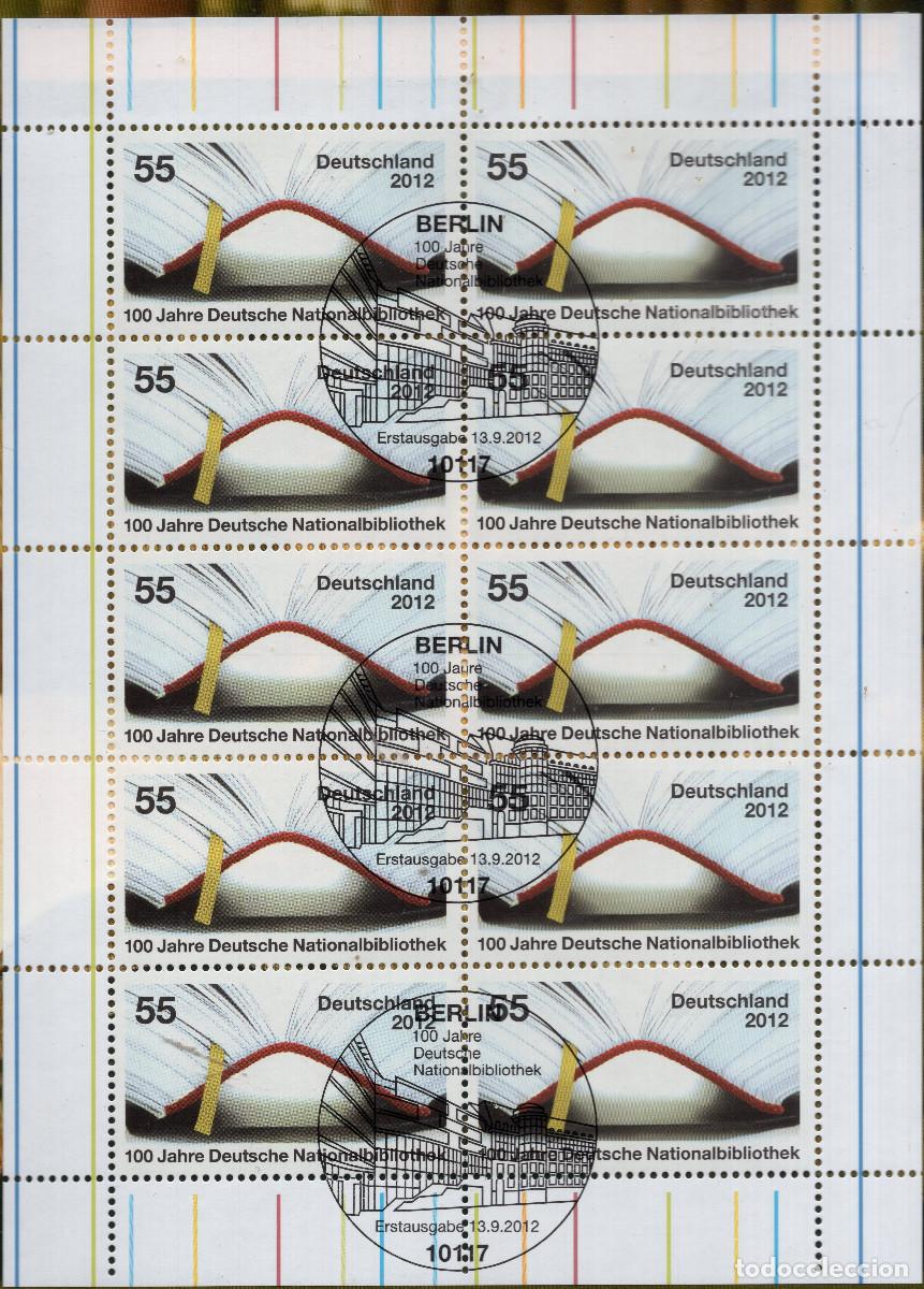 Sellos: ALEMANIA 2012 MINI-SHEET FDC MICHEL DE 2956KB