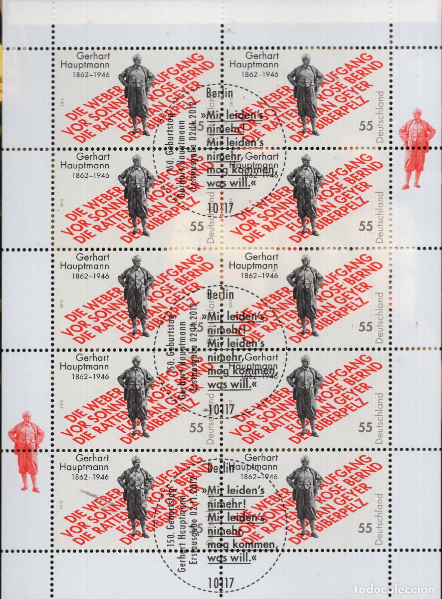 Sellos: ALEMANIA 2012 MINI-SHEET FDC MICHEL DE 2963KB