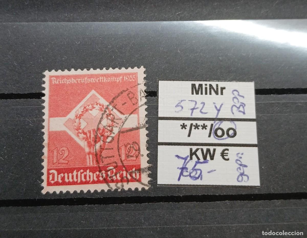 Sellos: Imperio alem&aacute;n 1935 M572Y Firmado BPP