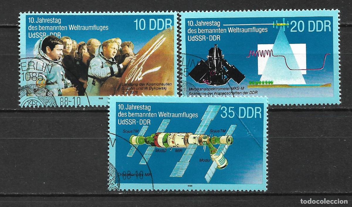 Sellos: alemania ddr 1988 michel 3190/3192 usado 2&euro; - 19/22