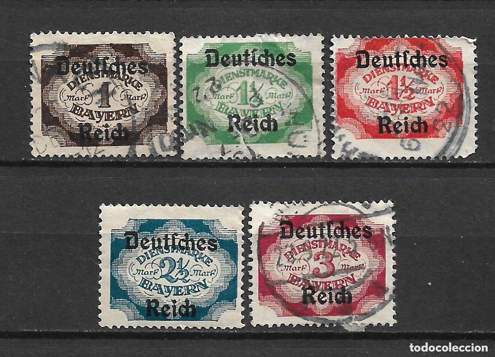 Sellos: alemania reich dienstmarken 1920 michel 46/50 usado 12.50&euro; - 12/31