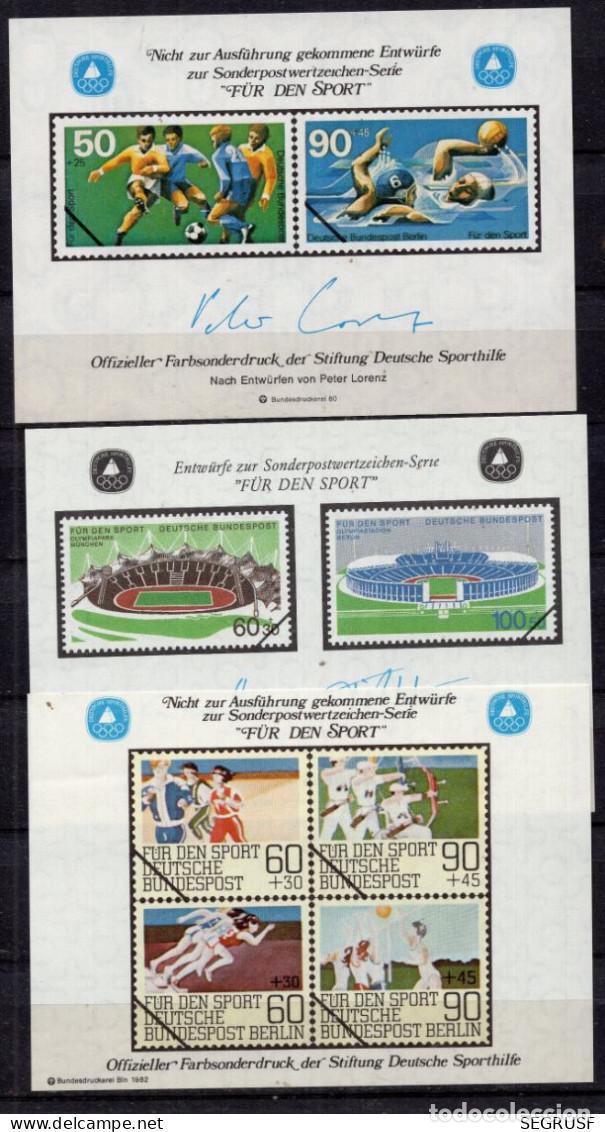 Sellos: ALEMANIA 3 HOJAS BLOQUE &rdquo; FUR DEN SPORT &rdquo; ( NUM. 30 )