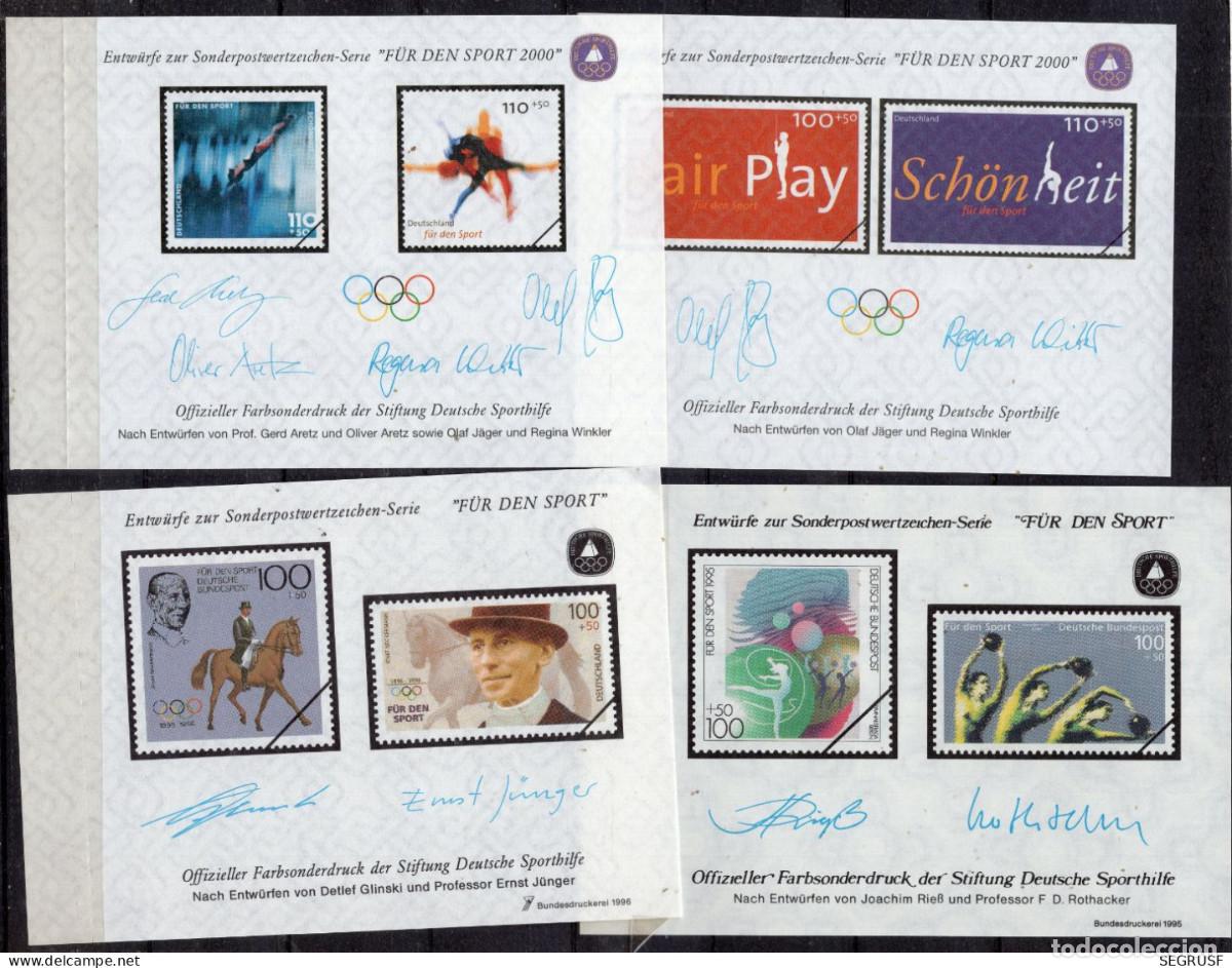 Sellos: ALEMANIA 4 HOJAS BLOQUE &rdquo; FUR DEN SPORT &rdquo; ( NUM. 12)