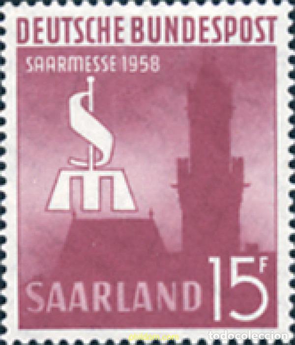 Sellos: 262171 HINGED ALEMANIA. Sarre 1958 6 FERIA INTERNACIONAL