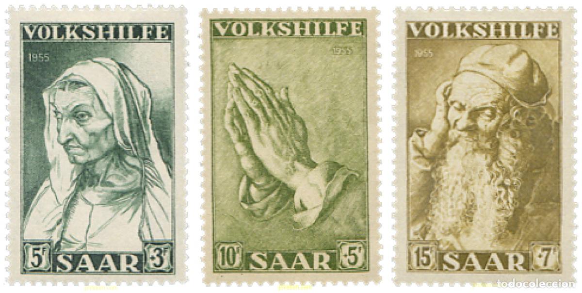 Sellos: 262147 HINGED ALEMANIA. Sarre 1955 A BENEFICIO DE LAS OBRAS POPULARES