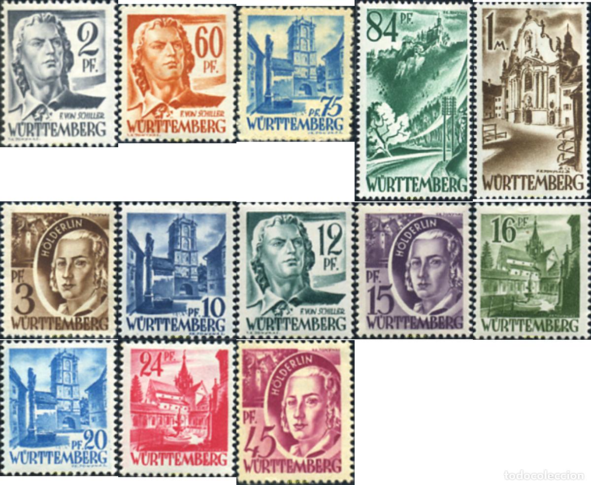 Sellos: 366920 HINGED ALEMANIA. Wurttemberg franc&eacute;s 1947 FERIA DEL SELLO DE LINDAUER