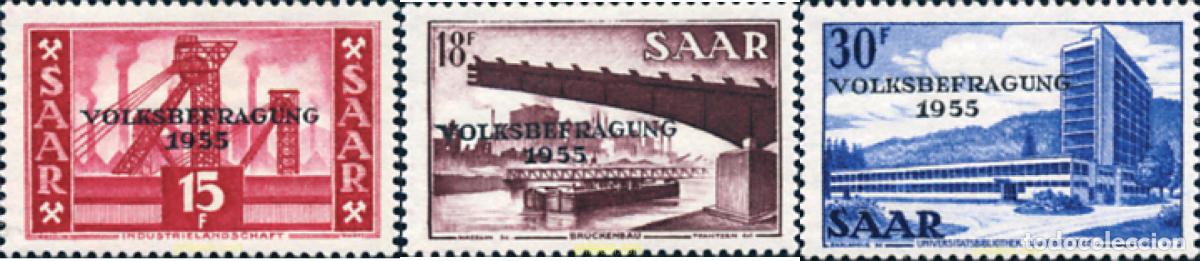 Sellos: 262112 HINGED ALEMANIA. Sarre 1955 REFERENDUM POPULAR