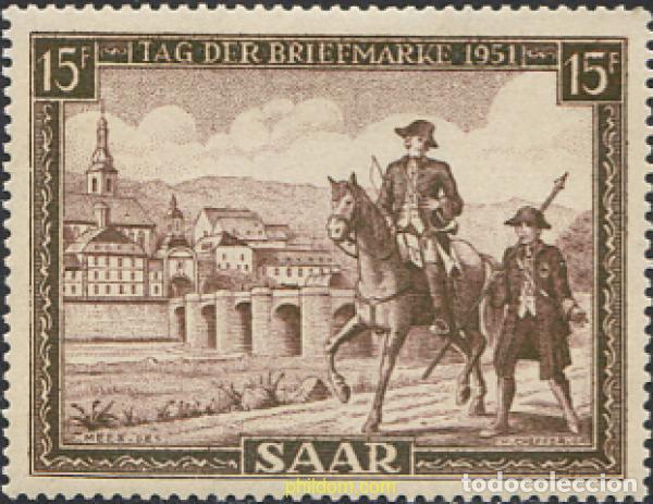 Sellos: 262096 HINGED ALEMANIA. Sarre 1951 DIA DEL SELLO