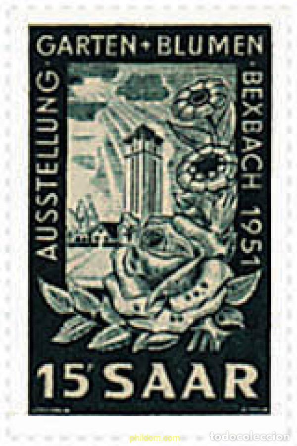 Sellos: 199725 HINGED ALEMANIA. Sarre 1951 EXPOSICION DE JARDINES Y FLORES