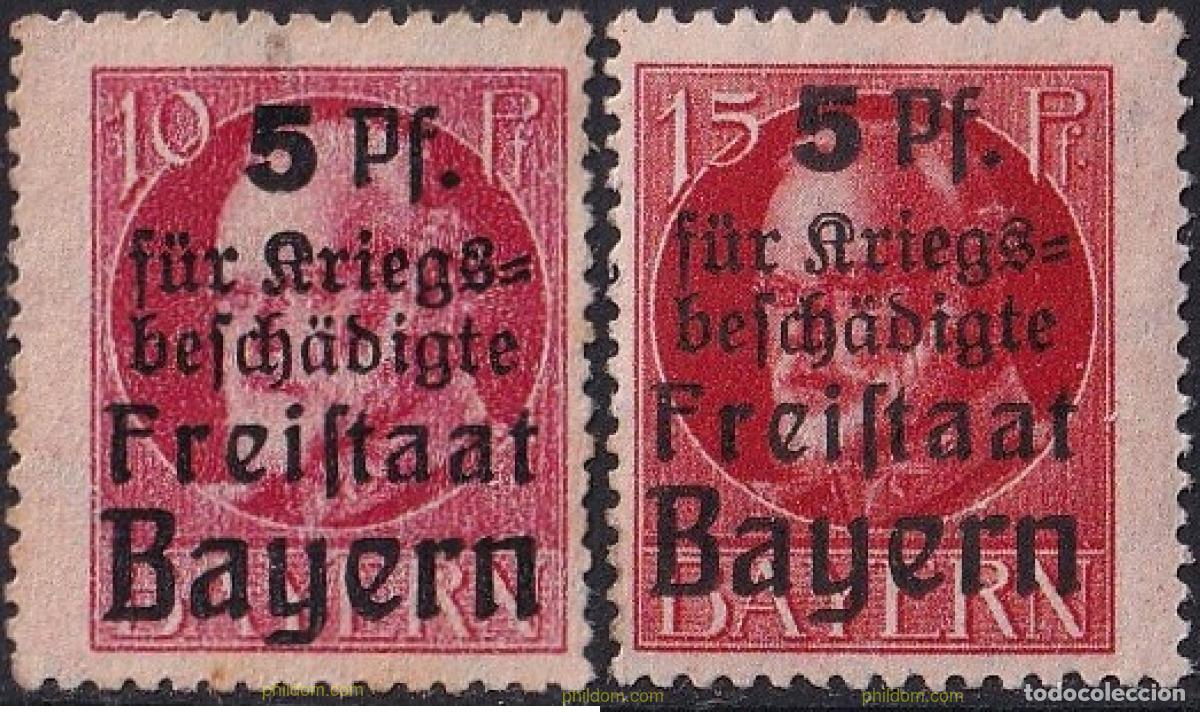 Sellos: 765663 HINGED ALEMANIA. Baviera 1919 MOTIVOS VARIOS