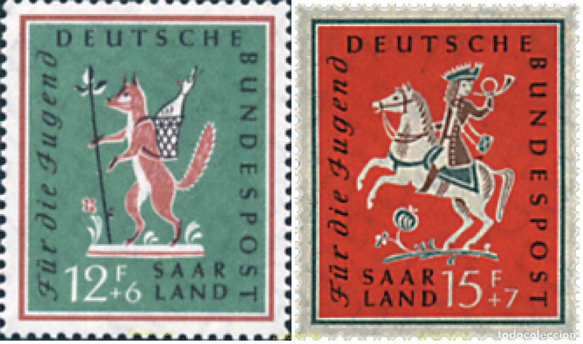 Sellos: 262160 HINGED ALEMANIA. Sarre 1958 PRO VIAJES DE ESTUDIOS DE LA JUVENTUD.