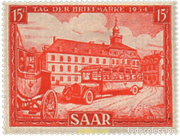 Sellos: 262135 HINGED ALEMANIA. Sarre 1954 DIA DEL SELLO