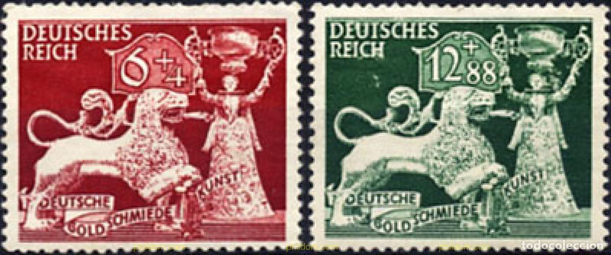 Sellos: 199554 HINGED ALEMANIA 1942 10 ANIVERSARIO DE LA FUNDACION DE LA SOCIEDAD ALEMANA DE ORFEBRERIA