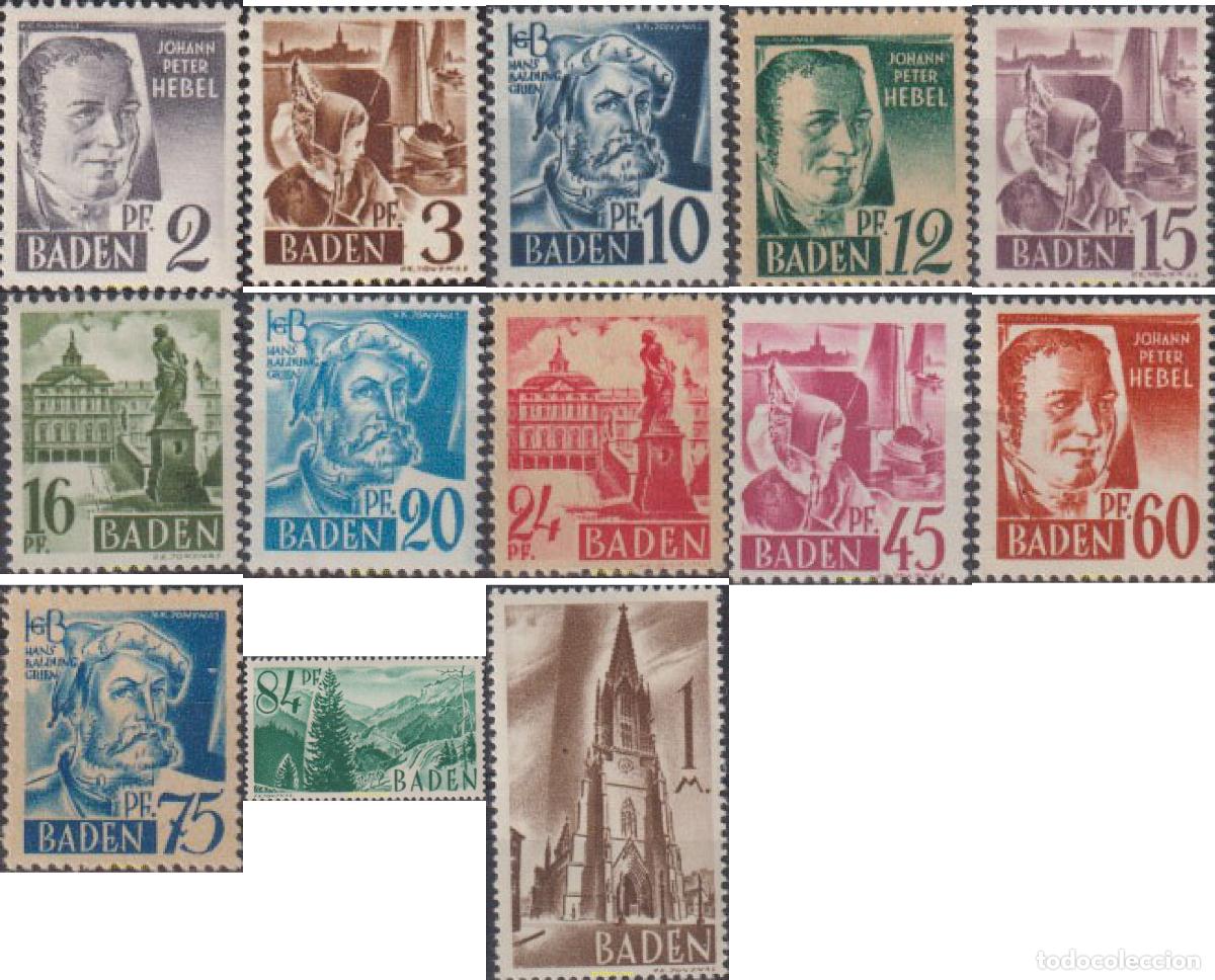 Sellos: 626454 MNH ALEMANIA. Baden franc&eacute;s 1947 BASICA