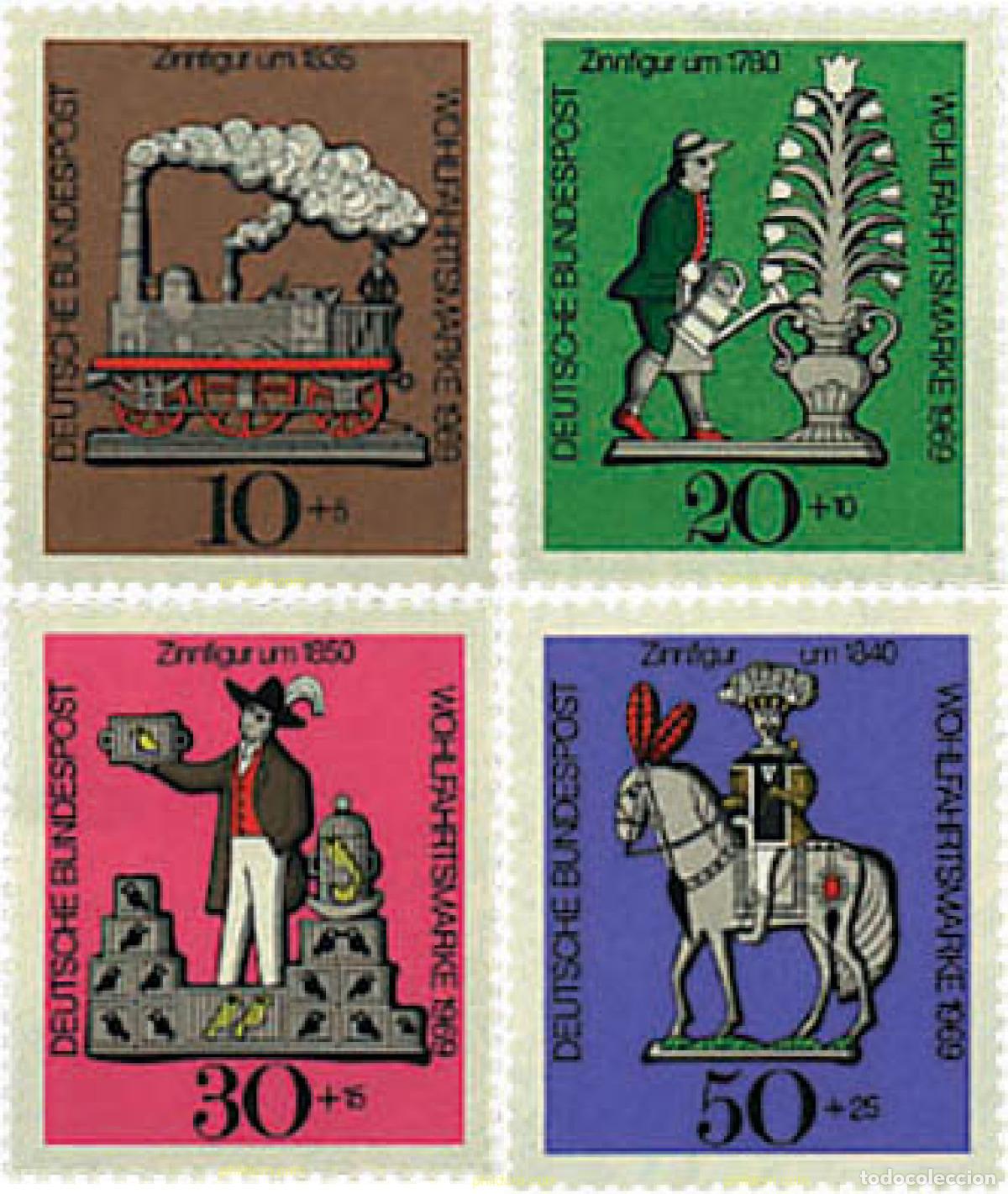 Sellos: 64931 MNH ALEMANIA FEDERAL 1969 PRO BENEFICENCIA. FIGURAS DE ESTA&Ntilde;O