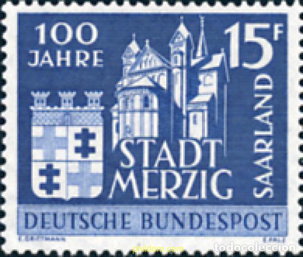 Sellos: 169168 MNH ALEMANIA. Sarre 1957 CENTENARIO DE LA CIUDAD DE MERZIG