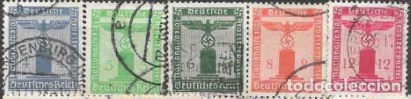 Sellos: ALEMANIA-IMPERIO ALEM&Aacute;N-SELLOS A&Ntilde;OS 1938-NSDPA GOVERNMENT SERVICE STAMPS-USADOS-DENTADO 14