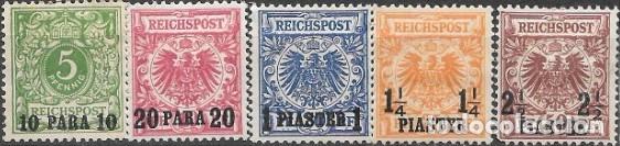 Sellos: CORREO ALEM&Aacute;N IMPERIO TURCO-SELLOS A&Ntilde;OS 1889-IMPERIO ALEM&Aacute;N SOBRECARGADOS-NUEVOS-DENTADO 13&frac12; x 14&frac14;