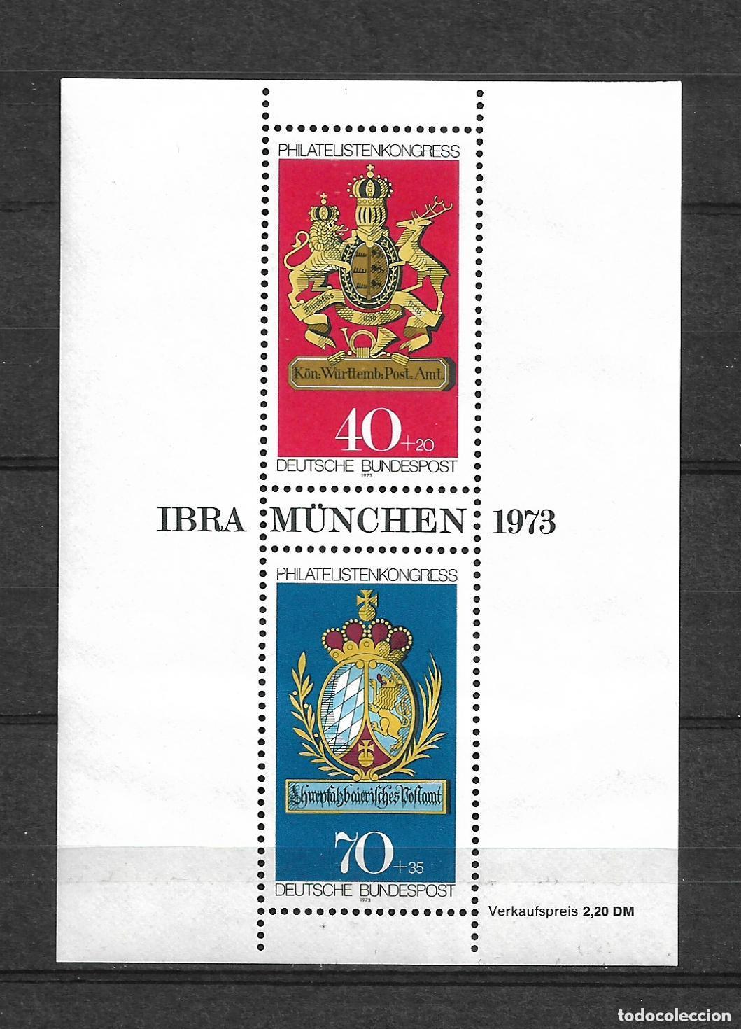 Sellos: alemania 1973 hoja bloque ** mnh 4.50&euro; - 31/11