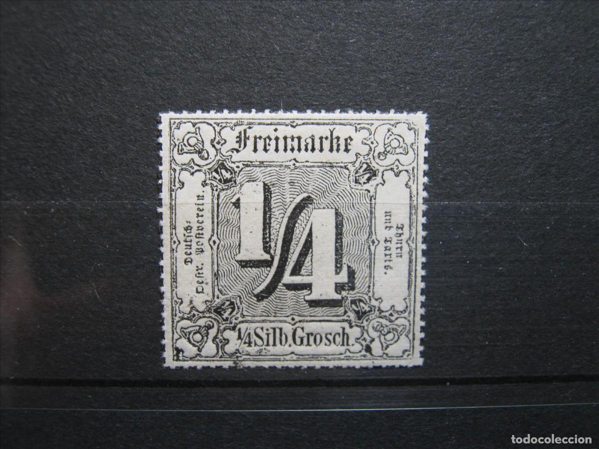 Sellos: ALEMANIA ESTADO TOUR Y TAXIS 1867 YVERT 26 LH* LEVE CHARNELA LUJO.