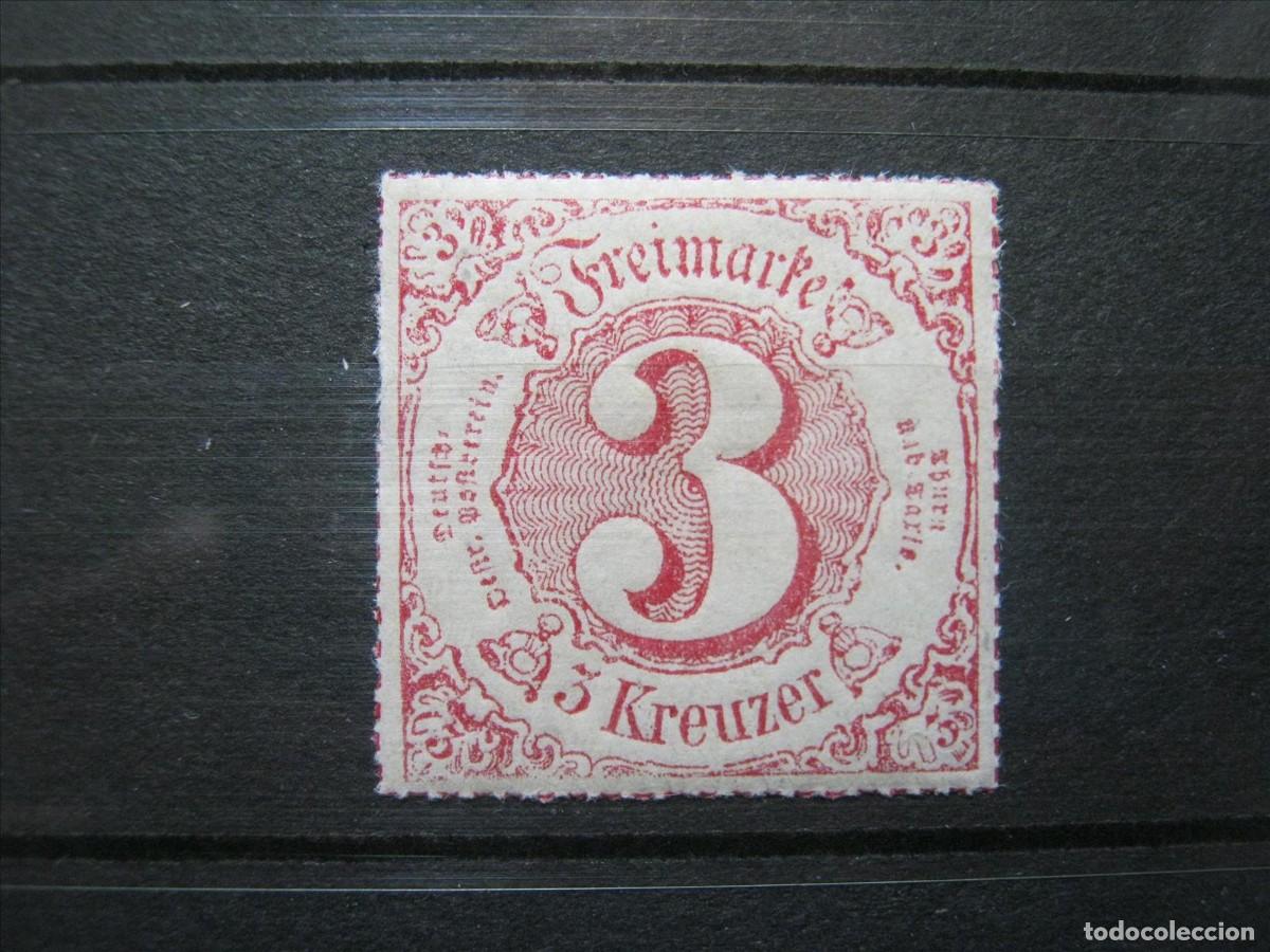 Sellos: ALEMANIA ESTADO TOUR Y TAXIS 1867 YVERT 50 LH* LEVE CHARNELA LUJO.