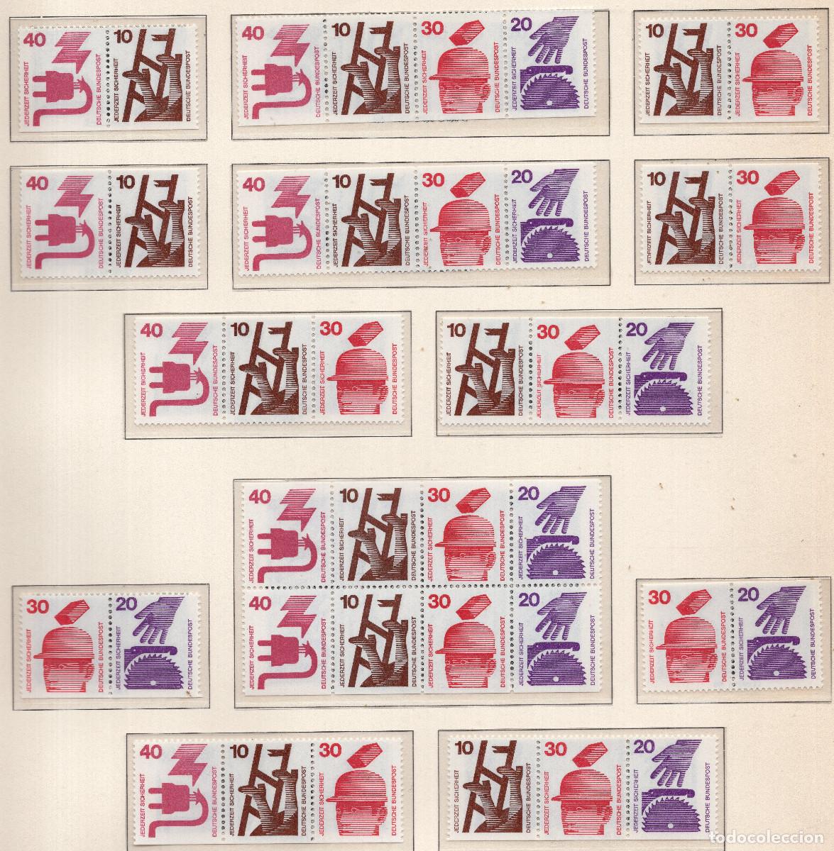 Sellos: ALEMANIA FEDERAL 1972-1974, SE-TENANT IMPERF. ARRIBA/ABAJO COMPLETO