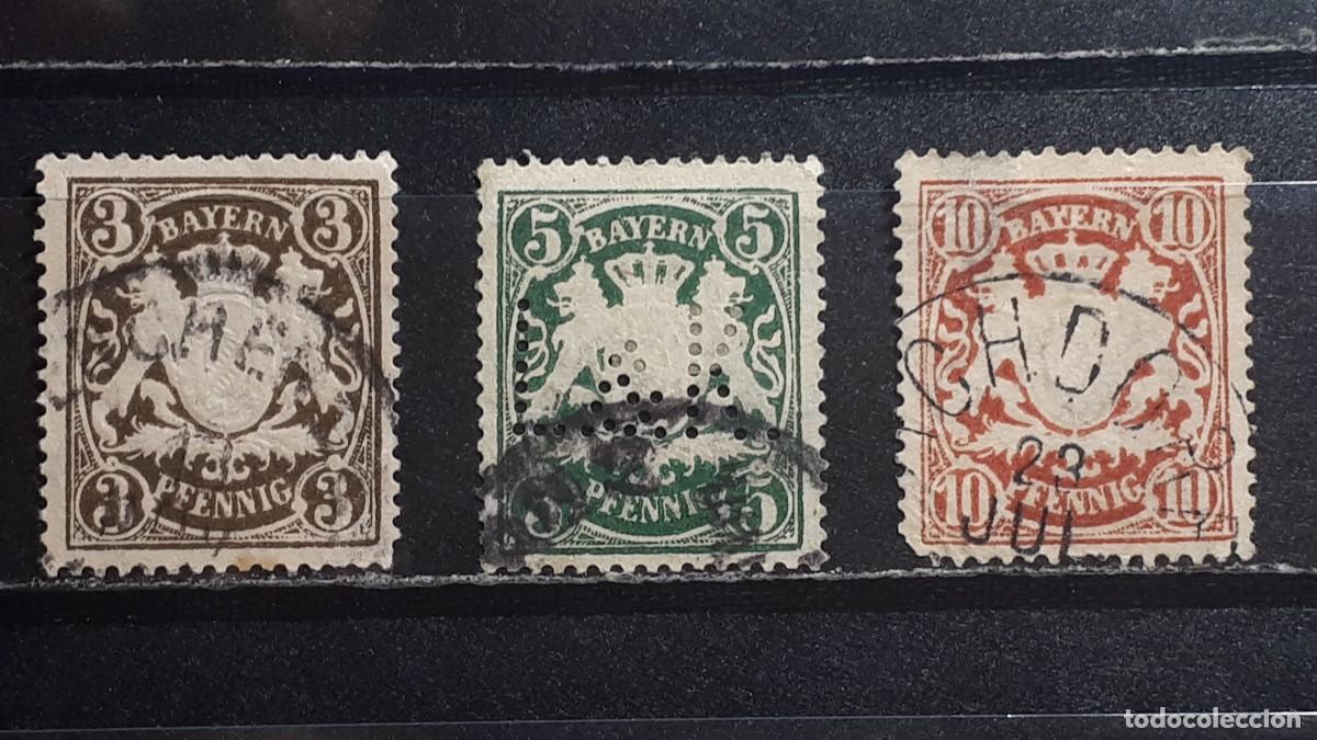 Briefmarken: ALEMANIA. BAVIERA. *. 1888-1904. YVERT 60, 62, 63