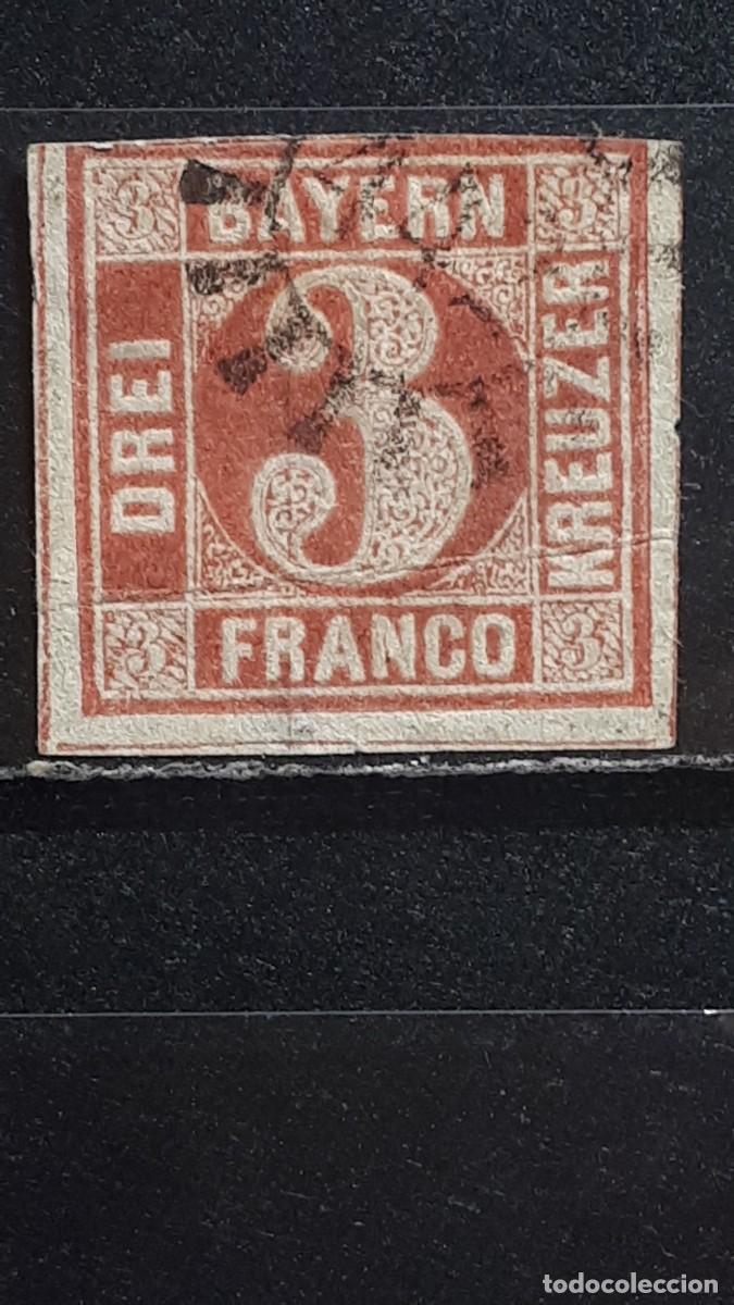 Sellos: ALEMANIA. BAVIERA. &deg;. 1861-2. YVERT 10