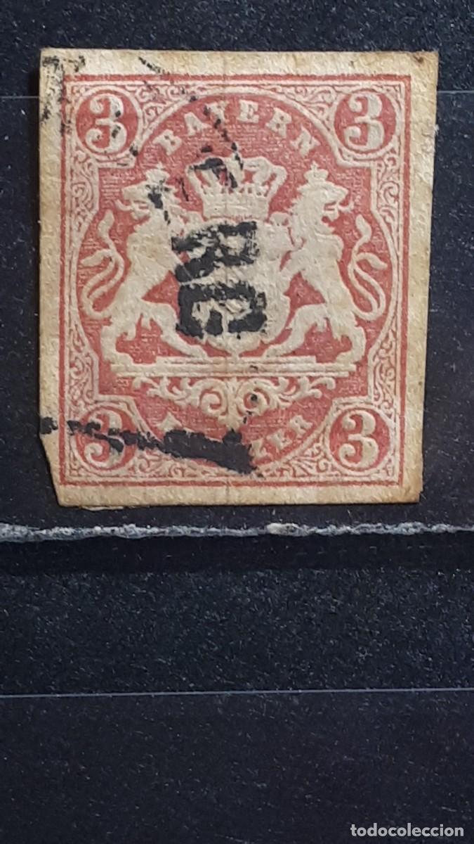 Sellos: ALEMANIA. BAVIERA. &deg;. 1867. YVERT 16
