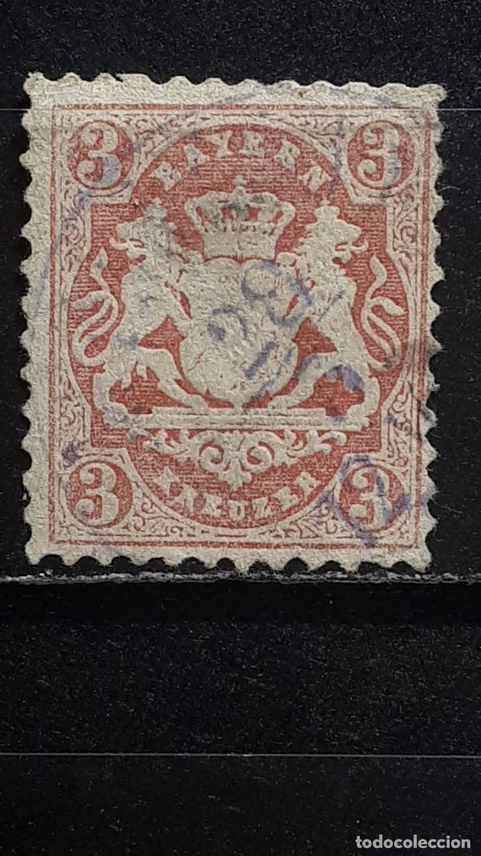 Sellos: ALEMANIA. BAVIERA. &deg;. 1870-3. YVERT 24 II