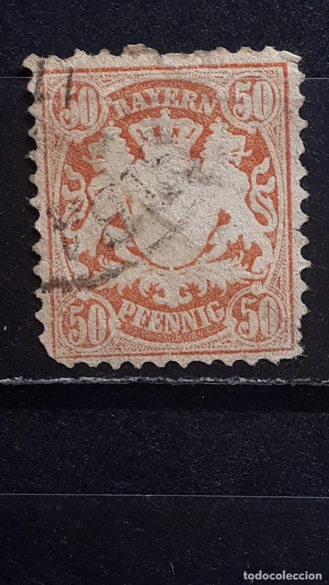 Sellos: ALEMANIA. BAVIERA. &deg;. 1876-8. YVERT 44