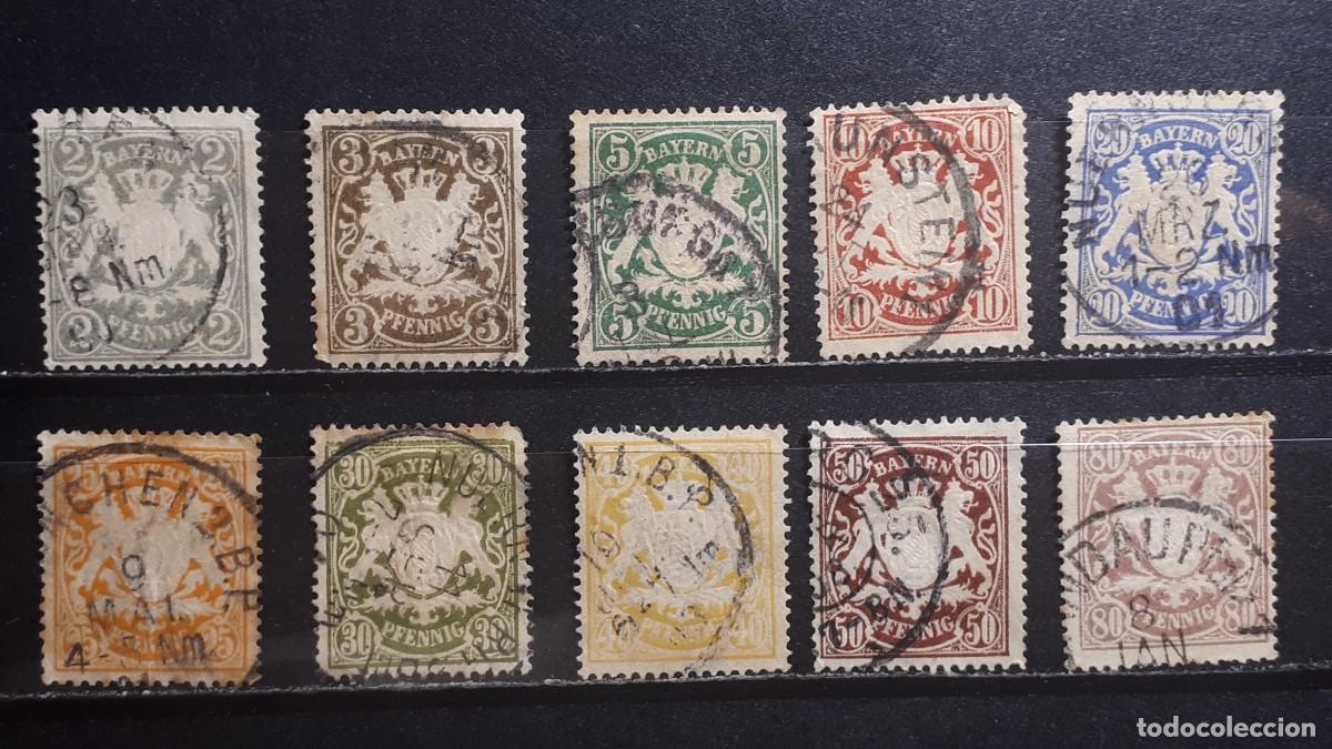Sellos: ALEMANIA. BAVIERA. &deg;. 1888-1904. YVERT 58, 60, 62/4, 66/8, 70/1