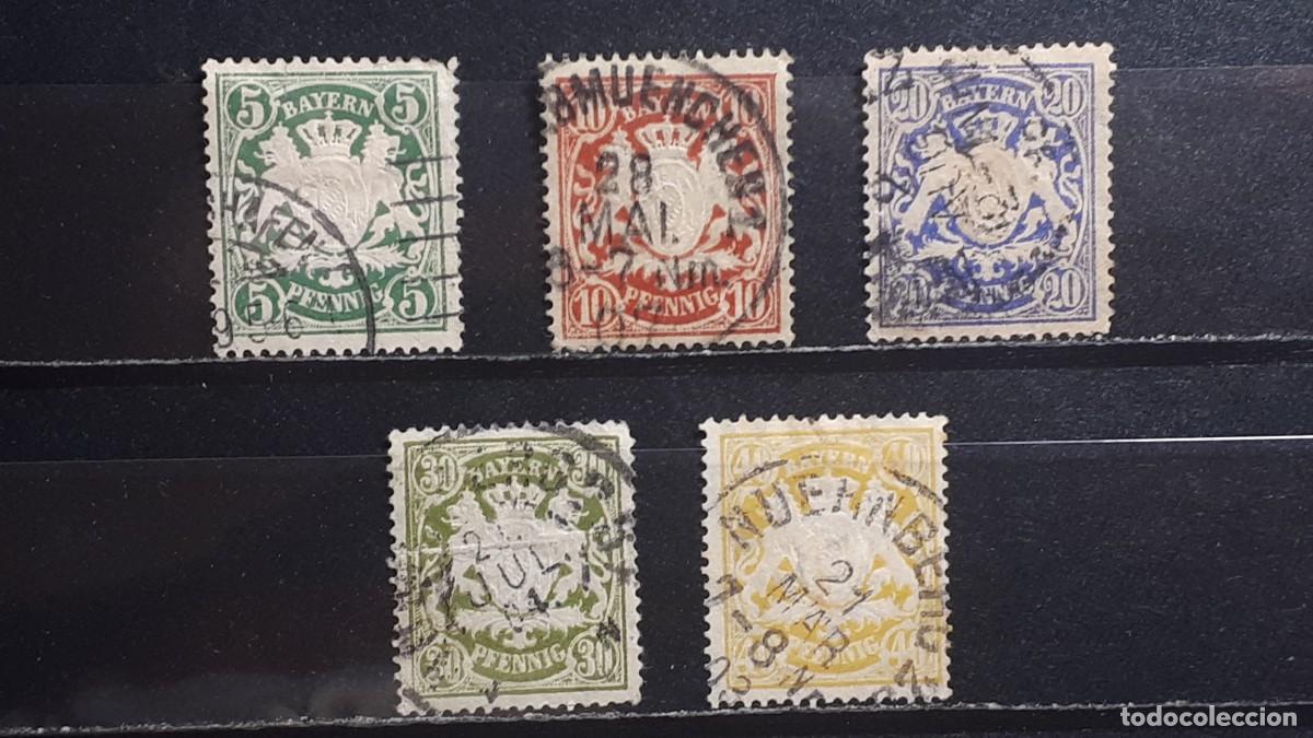 Sellos: ALEMANIA. BAVIERA. &deg;. 1888-1904. YVERT 62/4, 67/8