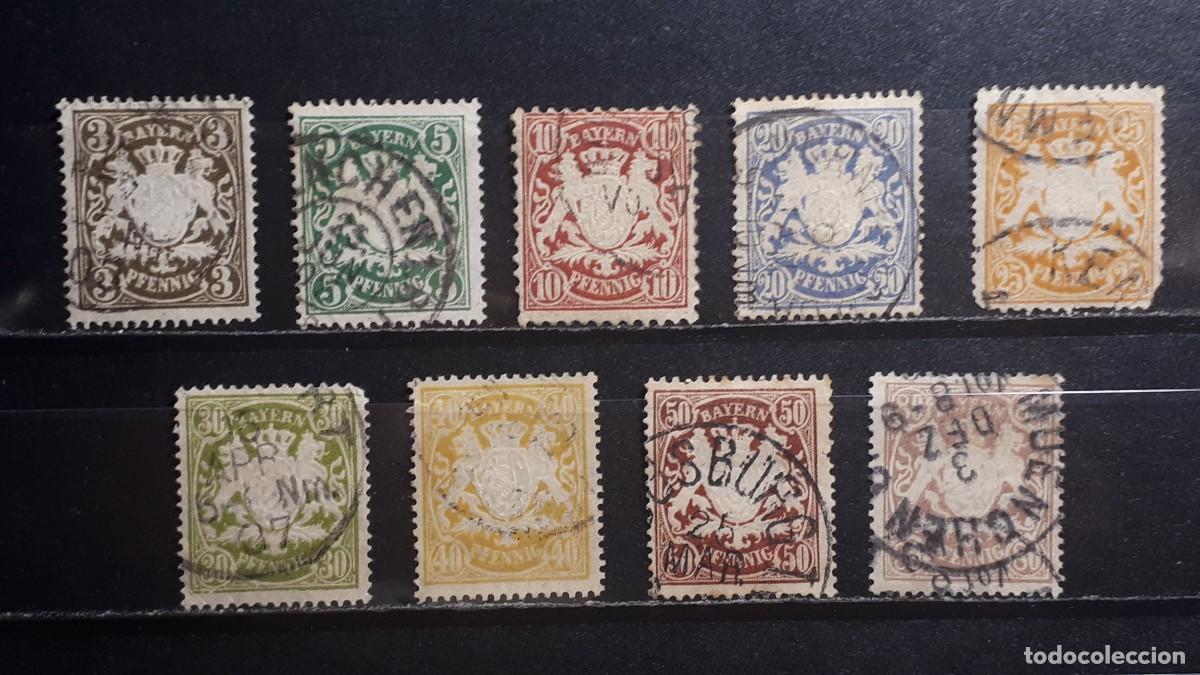Sellos: ALEMANIA. BAVIERA. &deg;. 1888-1904. YVERT 60, 62/4, 66/8, 70/1