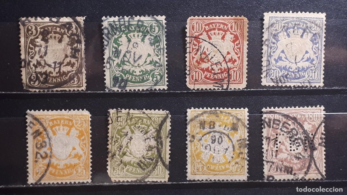 Sellos: ALEMANIA. BAVIERA. &deg;. 1888-1904. YVERT 60, 62/4, 66/8, 71