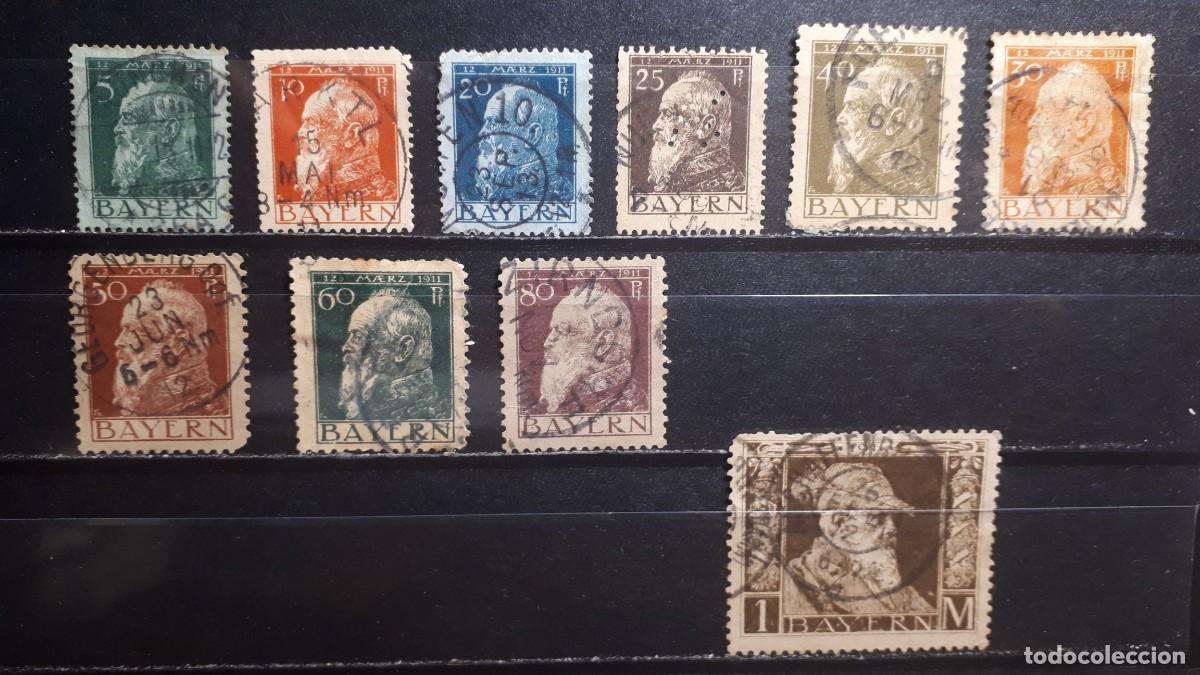 Sellos: ALEMANIA. BAVIERA. &deg;. 1911. YVERT 77/86